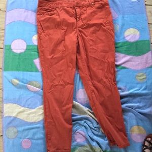 Orange girlfriend ankle pants
